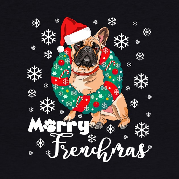 Merry Frenchmas Funny French Bulldog Christmas Frenchi Dogmas by Bezra